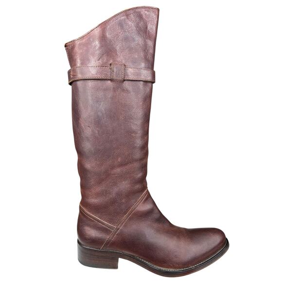 MoMa Women’s Italian Brown Leather Riding Boots Size 37 US 7 - Picture 1 of 12